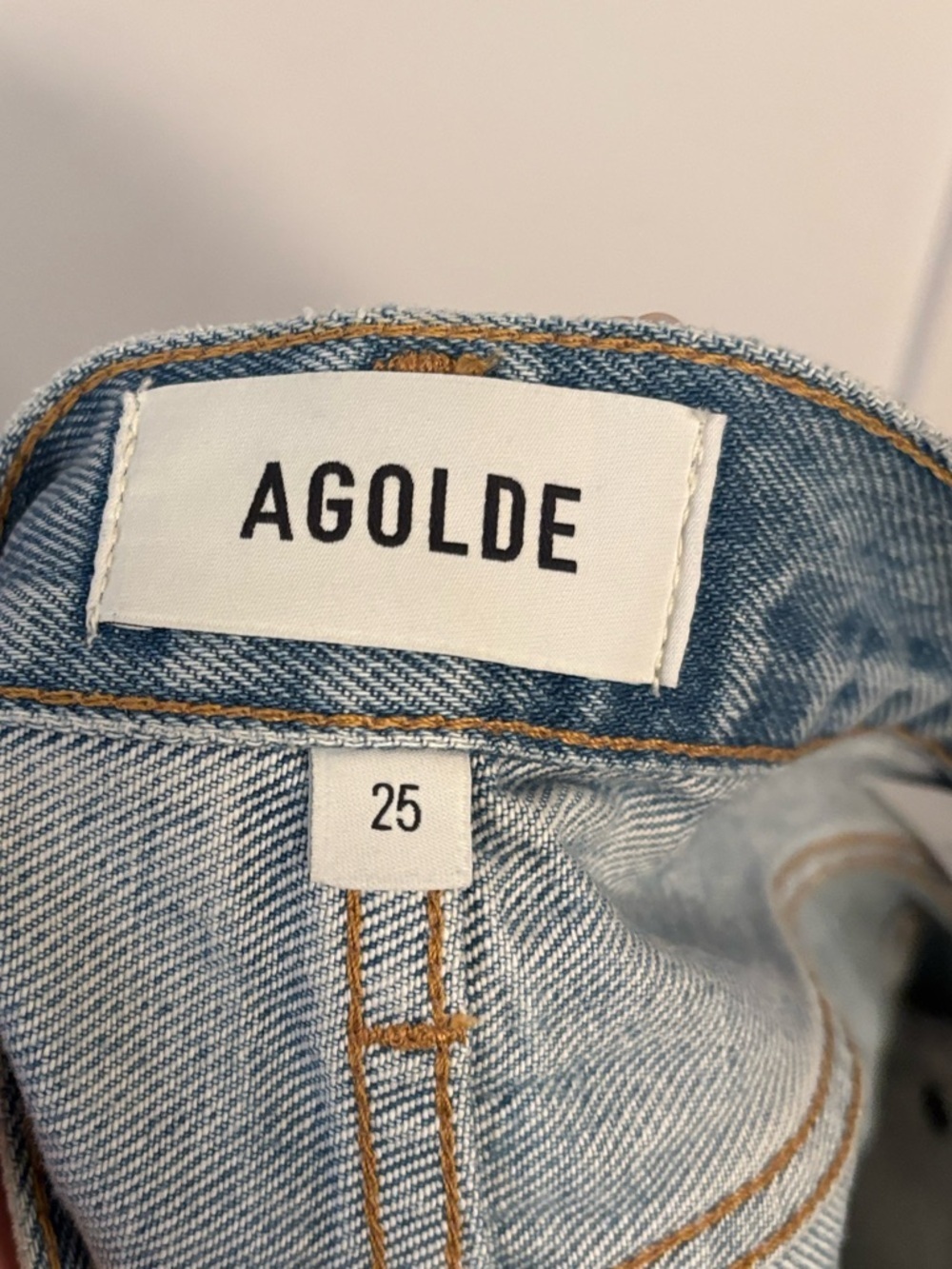 new Agolde Parker Long Short in Replica denim cutoff jean shorts light wash - Picture 8 of 10